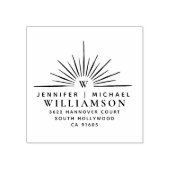 モダン対結婚したエレガント差出人住所 ラバースタンプ (インプリント)