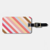 モダン対角キャンディストライプパーソナライズされた ラゲッジタグ (正面横)