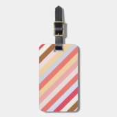 モダン対角キャンディストライプパーソナライズされた ラゲッジタグ (正面縦)