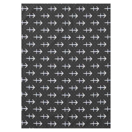 モダン射手座〔占星術の〕十二宮図サイン入りスネークスキン テーブルクロス (正面)