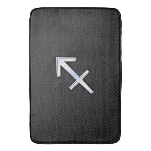 モダン射手座〔占星術の〕十二宮図サイン入りスネークスキン バスマット (正面縦)