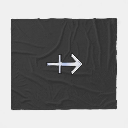 モダン射手座〔占星術の〕十二宮図サイン入りスネークスキン フリースブランケット (正面(横))