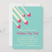 モダン射撃、 発砲スターピンクハートバレンタインパーティー 招待状 (正面)