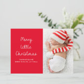 モダン小さなクリスマス写真の誕生発表 シーズンカード (スタンド正面)