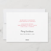 モダン小さなクリスマス写真の誕生発表 シーズンカード (裏面)