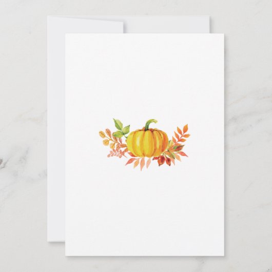モダン少しカボチャベビーシャワーの招待状 招待状 (裏面)