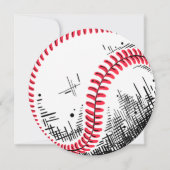 モダン少年野球のベビーシャワー招待状 招待状 (裏面)