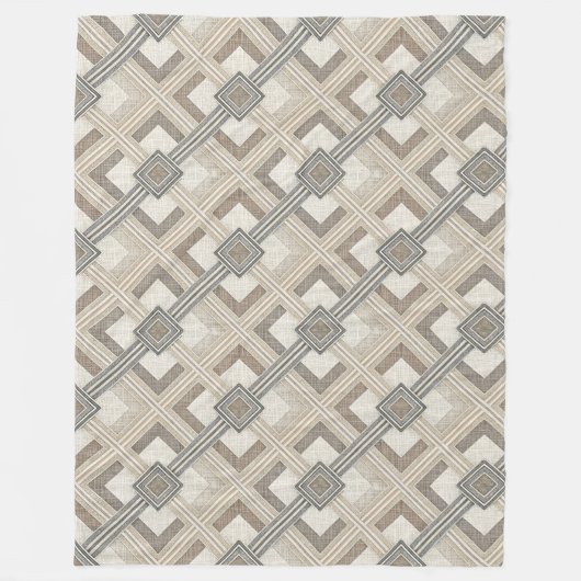 モダン居心地の良いアーストーン幾何学寝具 フリースブランケット (正面)