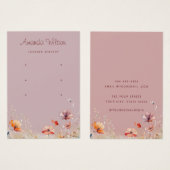 モダン山エレガント花3イヤリング表示カード (正面&裏面)