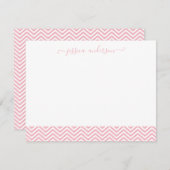 モダン山形ジグザグスガーリークリプト可愛い赤面ピンク ノートカード (正面/裏面)