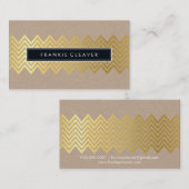 モダン山形トレンディー金ゴールドシンプルクラフト 名刺 (正面/裏面)