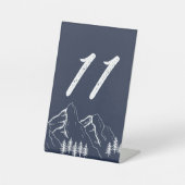 モダン山松テーブル番号 台座サイン (正面)