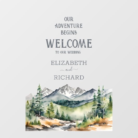 モダン山素朴のアドバ結婚ンへようこそ ウィンドウサイン (シート)