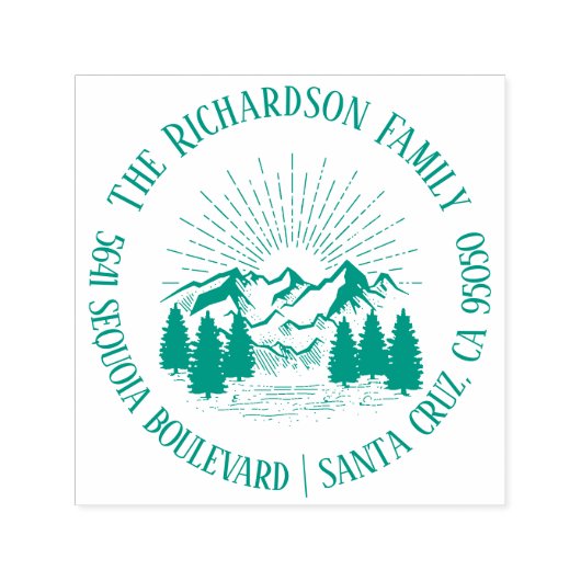 モダン山素朴家名差出人住所 セルフインキングスタンプ (デザイン)