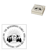 モダン山素朴家名差出人住所 ラバースタンプ (押印)