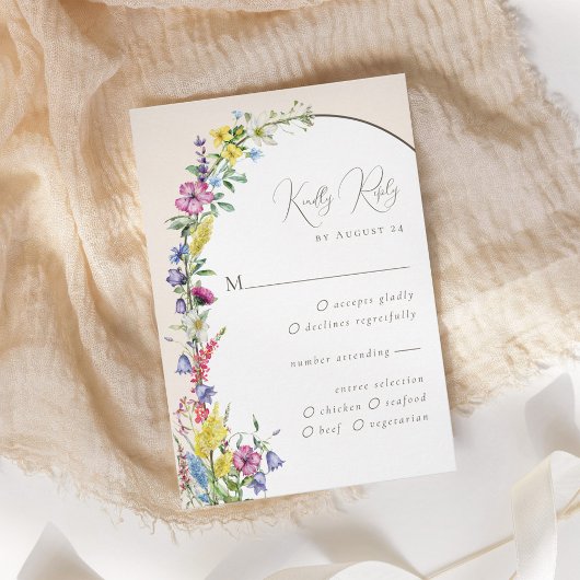 モダン山花素朴弓結婚法 出欠カード