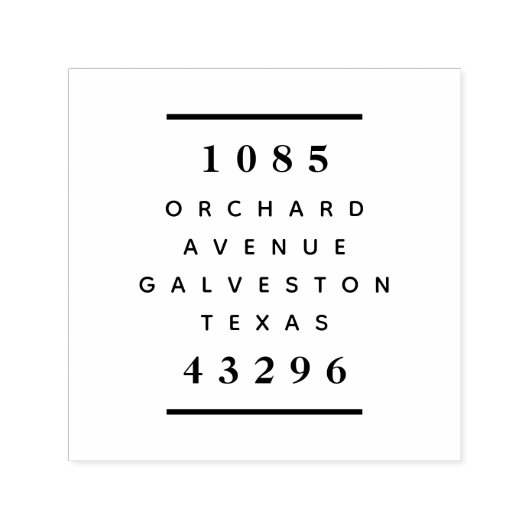 モダン差出人住所はっきりしたタイポグラフィ セルフインキングスタンプ (デザイン)