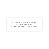 モダン差出人住所サンセリフ木製ハンドル ラバースタンプ (インプリント)