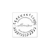 モダン差出人住所スタンプローレルリース ラバースタンプ (インプリント)