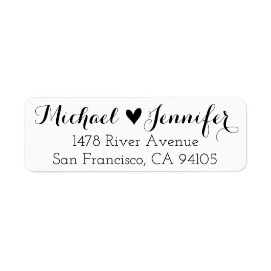 モダン差出人住所ラベル結婚のファミリラベル ラベル (正面)
