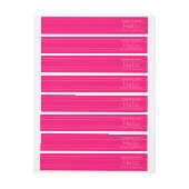 モダン差出人住所「こんにちは」マゼンタ&ホワイト ラップアラウンドラベル (シート)