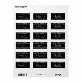 モダン差出人住所（単語「Hello」付き） ラベル (フルシート)