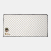 モダン市松模様にレトロ写真 デスクマット (正面)