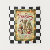 モダン市松模様に素朴パン屋