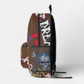 モダン市街イラスト不気味怪獣 プリントバックパック (右)