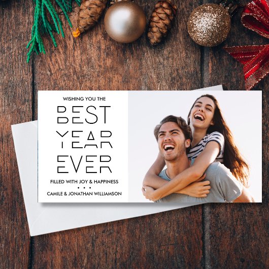 モダン年末年始の写真最高の年 シーズンカード