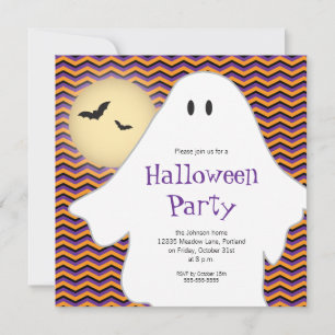 モダン幽霊ハローウィンパーティ 招待状