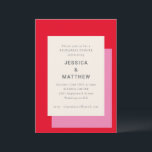 モダン幾何はっきりしたピンクレッドリハーサルディナー 招待状<br><div class="desc">幾何モダンはっきりしたピンクレスタイリッシュッドリハーサル招待状</div>