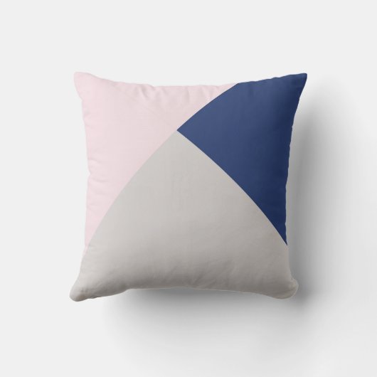 モダン幾何エレガントグレーのネイビー クッション (裏面)