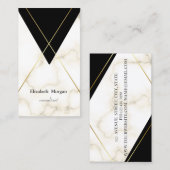モダン幾何エレガント大理石金ゴールドストライプ 名刺 (正面/裏面)