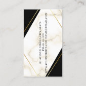 モダン幾何エレガント大理石金ゴールドストライプ 名刺 (裏面)