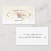 モダン幾何エレガント,枠,紙吹雪,はさみ 名刺 (正面/裏面)