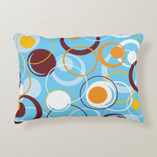 モダン幾何カラフル円の形状パターン アクセントクッション (正面)