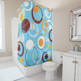 モダン幾何カラフル円の形状パターン シャワーカーテン