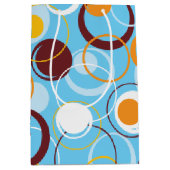 モダン幾何カラフル円の形状パターン ミディアムペーパーバッグ (正面)