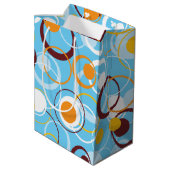 モダン幾何カラフル円の形状パターン ミディアムペーパーバッグ (裏面アングル)