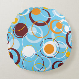 モダン幾何カラフル円の形状パターン ラウンドクッション