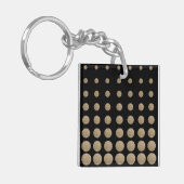 モダン幾何ガーリー黒金ゴールド水玉模様 キーホルダー (正面左)