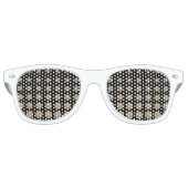 モダン幾何ガーリー黒金ゴールド水玉模様 レトロサングラス (正面)