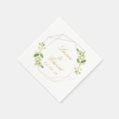 モダン幾何パーソナライズされた結婚緑 スタンダードカクテルナプキン (角)