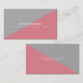 モダン幾何ミニマル学のピンクグレー 名刺 (正面/裏面)