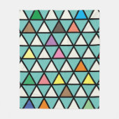 モダン幾何三角形の色ポップ・アートの フリースブランケット (正面)
