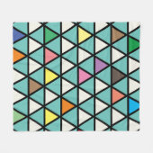 モダン幾何三角形の色ポップ・アートの フリースブランケット (正面(横))