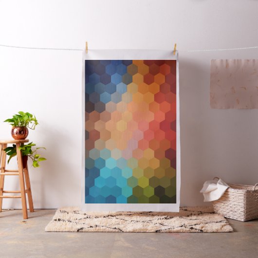 モダン幾何六角パターン ファブリック (インサイチュ)