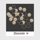 モダン幾何六角ブラックおよび金ゴールドパーティー シール (シート)