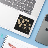 モダン幾何六角ブラックおよび金ゴールドパーティー シール (ノートパソコンとiPhone)